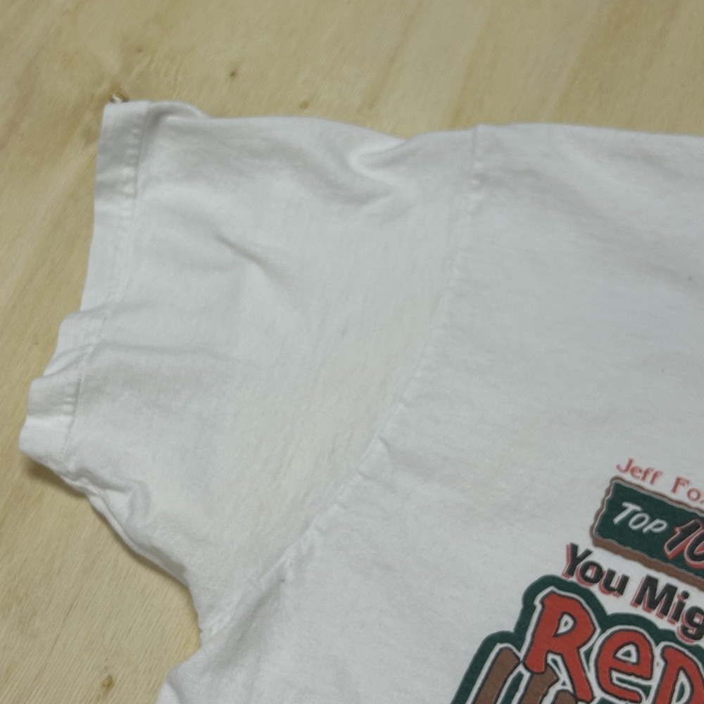 Vintage Jeff Foxworthy Redneck Hunter Shirt Mens Large White Tee T-Shirt Delta - Picture 5 of 9